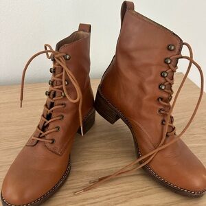 Madewell Brown Leather Lace-Up Ankle Boots
